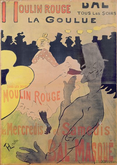 Plakat reklamujący „La Goulue” w Moulin Rouge, 1891 autorstwa Henri de Toulouse Lautrec